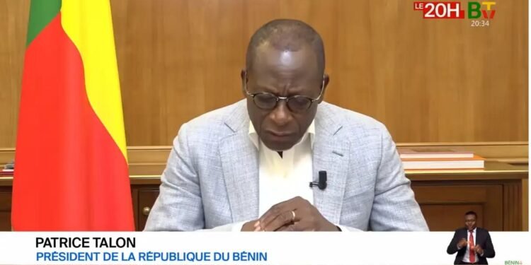 BÉNIN : MESSAGE A LA NATION DU PRÉSIDENT DE LA RÉPUBLIQUE, MONSIEUR PATRICE TALON