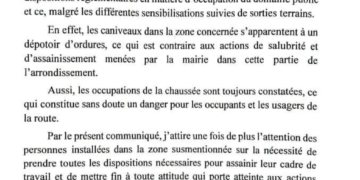 OUAGADOUGOU : LA MAIRIE DE L&rsquo;ARRONDISSEMENT 4 SOMME LES OCCUPANTS ILLICITES DE LIBÉRER LES ABORDS DE SCHIPHRA ET DU COLLÈGE PROTESTANT
